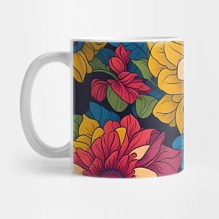 floral pattern design, colorful pattern design Mug